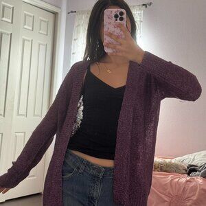 Women's Purple and Burgundy Cardigan